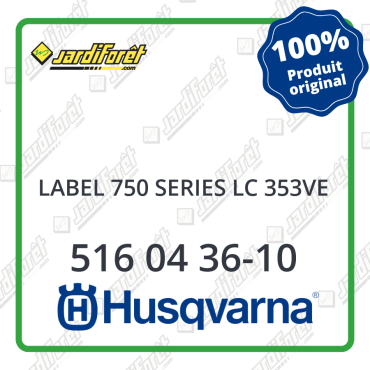 Label 750 series lc 353ve Husqvarna - 516 04 36-10