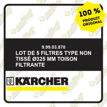 Lot de 5 filtres type non tissé ø325 mm Toison filtrante 99903870 Karcher