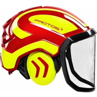 204002 Casque Forestier Protos Integral Forest PFANNER Rouge et Jaune