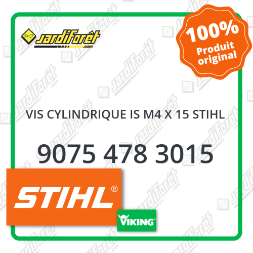 Vis cylindrique is m4 x 15 stihl STIHL référence 9075 478 3015
