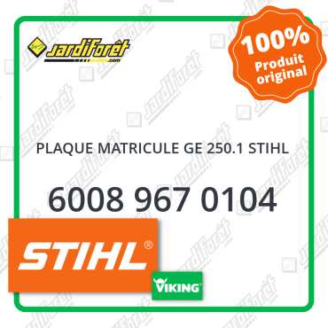Plaque matricule ge 250.1 stihl STIHL référence 6008 967 0104